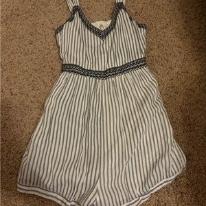 Striped Navy and White Romper